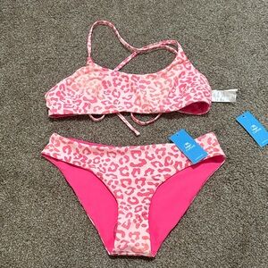 Cupshe Pink Leopard Bikini Set Medium